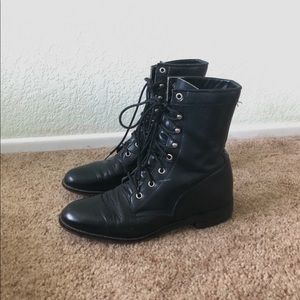 Vintage Leather Diamond J Justin Lacer Boots 8